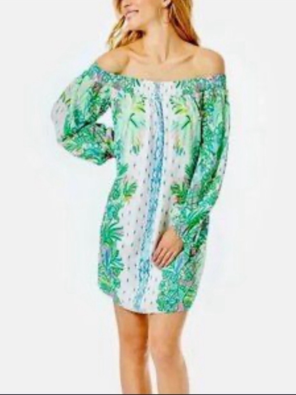 Lilly Pulitzer Maryellen Off the Shoulder Dress in Coconut Row